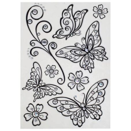 Стикер RoomDecor POA 5803 (бабочки ажурные черные)