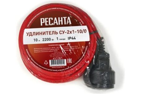 Удлинитель силовой б/кат. СУ-2х1-10/0 Ресанта 61/118/1