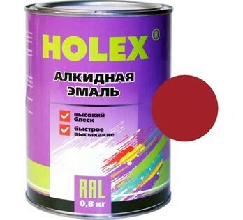 Эмаль "POLLER" алкидная рубиново-красная (RAL3003) 0,8л 240972