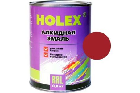 Эмаль "POLLER" алкидная рубиново-красная (RAL3003) 0,8л 240972