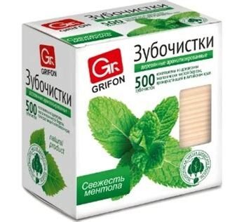 Зубочистки 500шт.дерево,с ментолом 400-513 336693