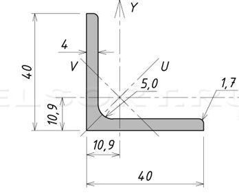 Уголок 40х40х4