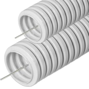 Труба ПВХ гофрированная 16мм  серая