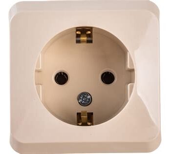 Розетка 1-м ОП Этюд 16А с/з крем SchE РА16-003k