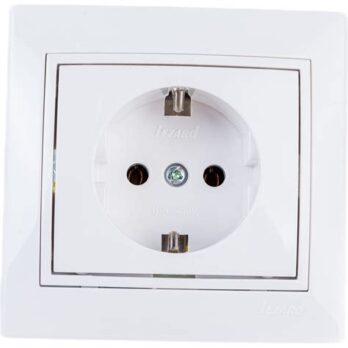 Розетка 1-м СП Мира с/з керам. бел/бел. 701-0202-122