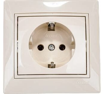 Розетка 1-м СП Мира с/з керам. крем/крем 701-0303-122