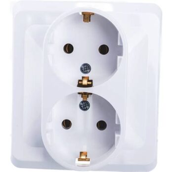 Розетка 2-м ОП Этюд 16А с/з бел. SchE РА16-007b