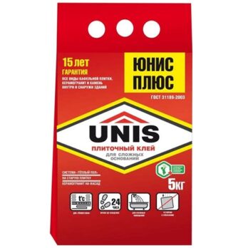 Клей "ЮНИС плюс " 5 кг для плитки 67