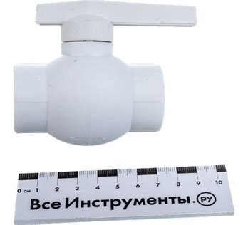 Кран пласт. шаровый 25 белый