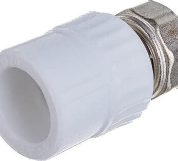 Муфта с мет.вст.и нак. гайкой 20х1/2" белая PP-R W