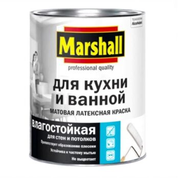 Краска MARSHALL BW 1л д/кухни и ванной влагост. 16481
