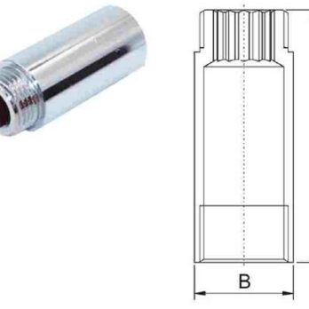 Удлинительная гайка 1/2" 10мм хром
