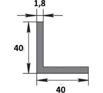 Профиль Уголок ал. 40х40х1