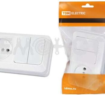 Блок БКВР-032 2-кл. выкл+роз. с/заземл. бел. (Бэлла)  5876