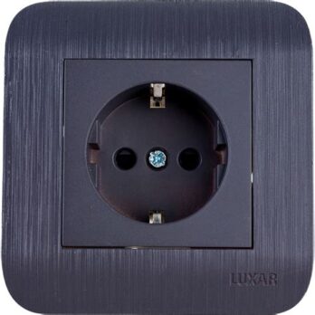 Розетка  LUXAR Deco с/у с з/к Венге с рифлен.рамкой