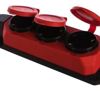 Колодка удл. Era K-3е RED 3гн евро IP44