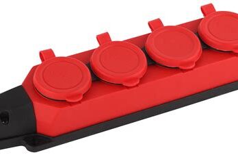 Колодка удл. Era K-4е RED 4гн евро IP44