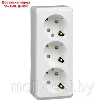 Розетка3-м ОП Этюд 16А с заземл.сосна SchE РА16-012D 401804