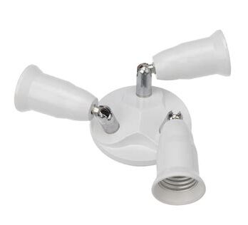 Разветвитель цокольный Е27-3ХЕ27 белый REXANT 118863