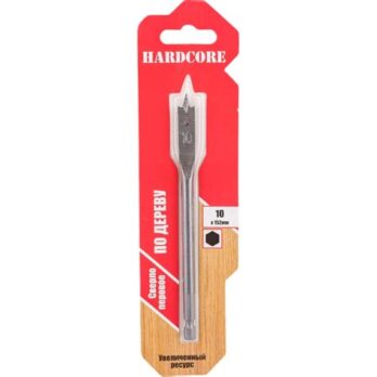 Сверло перовое по дереву 10х152мм с подрезателями Hardcore 161015