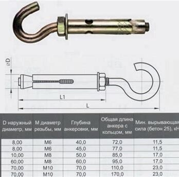 Анкер болт 10/100 с крюком 10029
