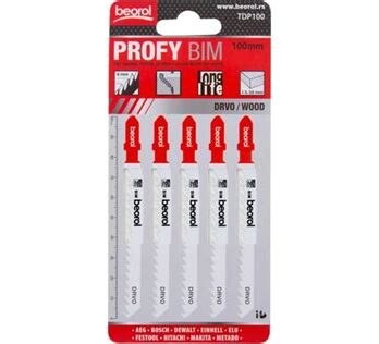 Пилки д/лобзика 100мм по/дереву и ламинату "PROFY" (5шт) 245309