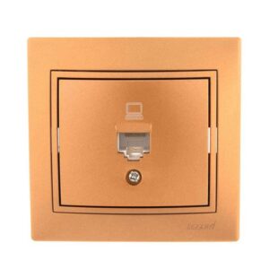 Розетка комп. 1-м СП Мира RJ-45 метал зол. 701-1313-139