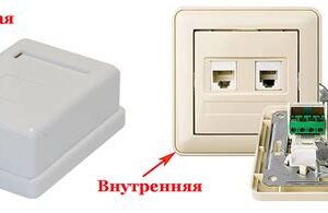 Розетка компьютерная 2х RJ 45 UTP на винтах (кремовый)