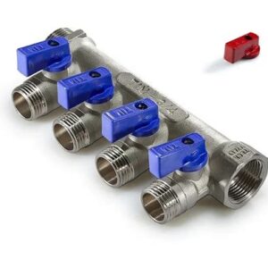 Коллектор с краном 3/4"х16-5 (красный+синий) 4251050