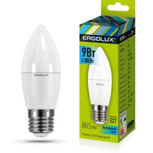 Лампа эл. светод. свеча Ergolux LED-C35-9W-E27-4K 9Вт Е27 4500К 49296