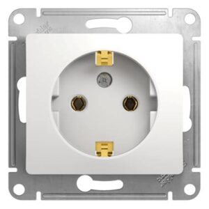 Механизм розетки 1-кл. СП GLOSSA 16A с/зазем. бел. 000143
