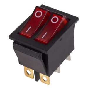 Выключатель клавишн. 250V 15A(6c) ON-OFF черныйй c подсв. ДВОЙНОЙ (RWB512