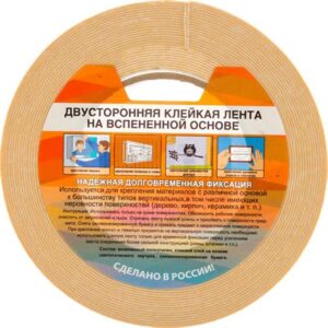 Лента клеющая двухсторонняя 19ммх10м Тойгер 24053