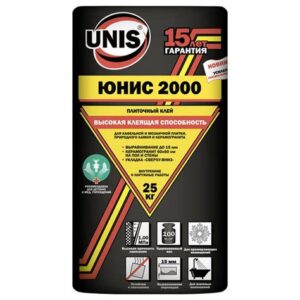 Клей "ЮНИС 2000" 25 кг(48) для плитки