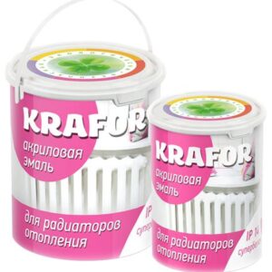 Эмаль акриловая п/глянец.супербелая 3кг KRAFOR 44984