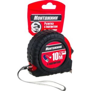 Рулетка с магнитом 10х25мм "Монтажник" 601025