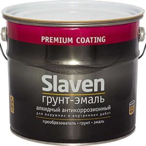 Грунт -эмаль "Slaven" быстро сохн.антикор черный 0